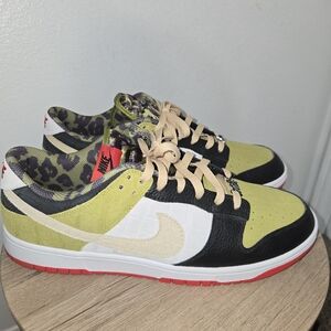 Nike Dunk Low Multicolor Olive Black Red Sneakers